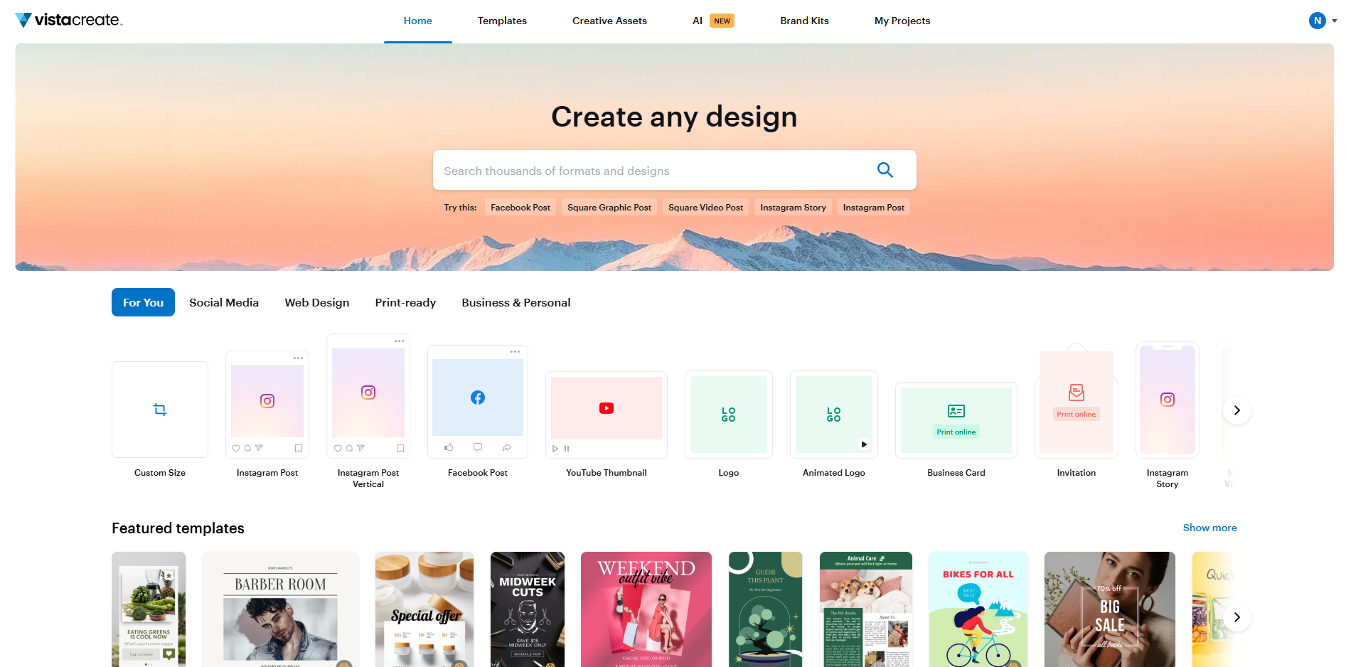 Crello Interface
