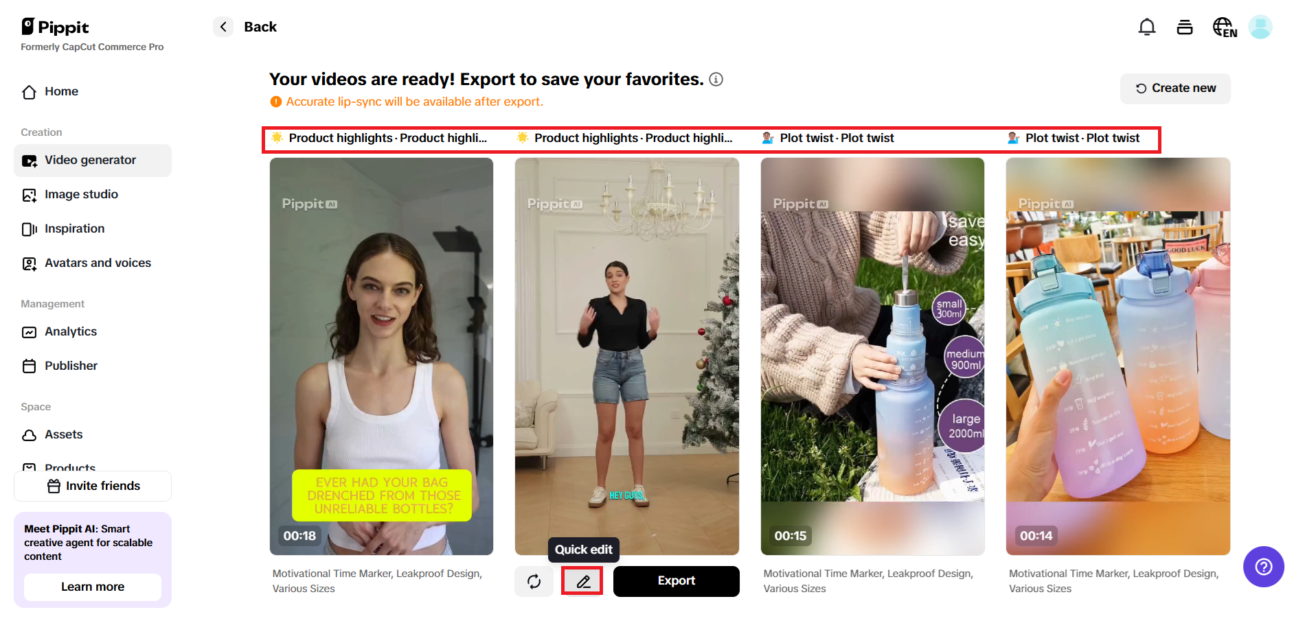 Create product videos in clicks