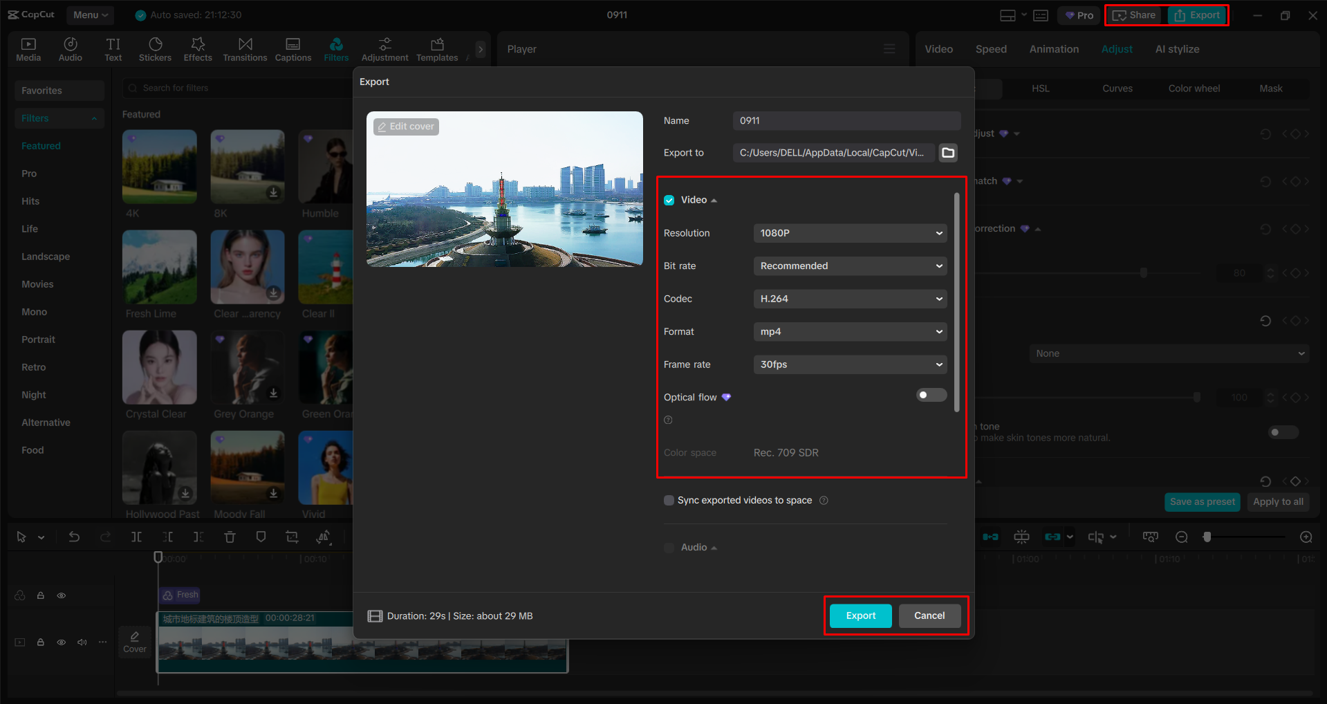 Xuất video từ trình CapCut chỉnh sửa video trên máy tính để bàn