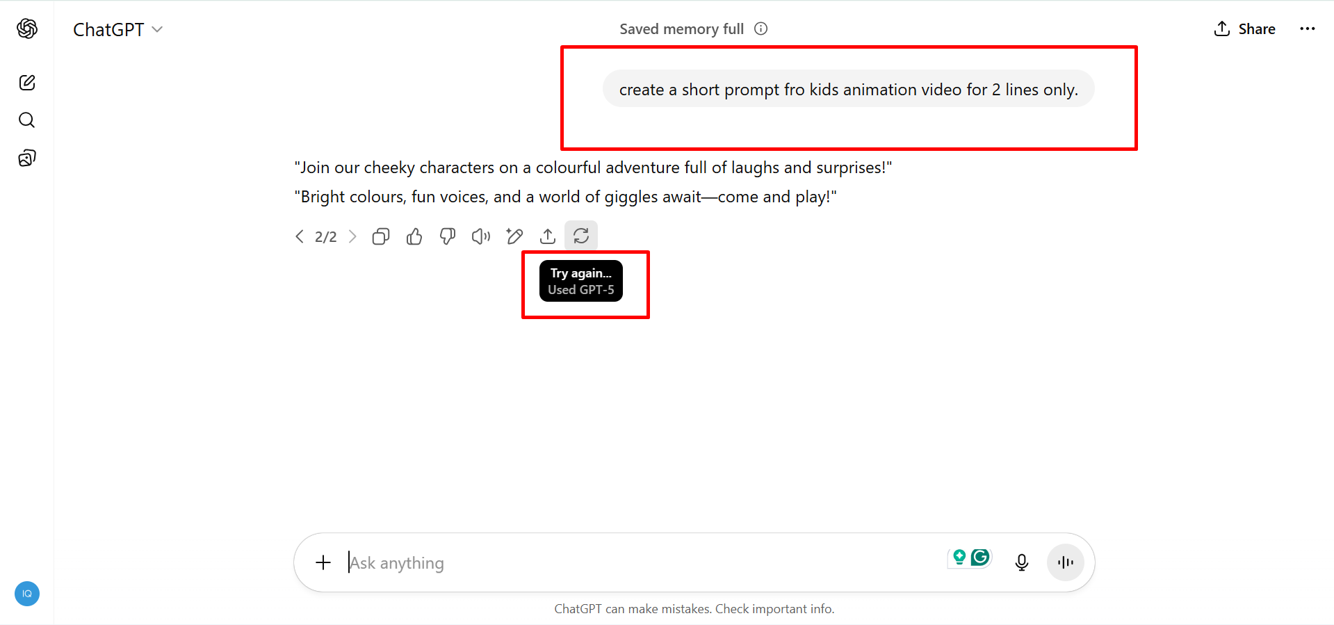 Create a prompt from GPT-5 for your video