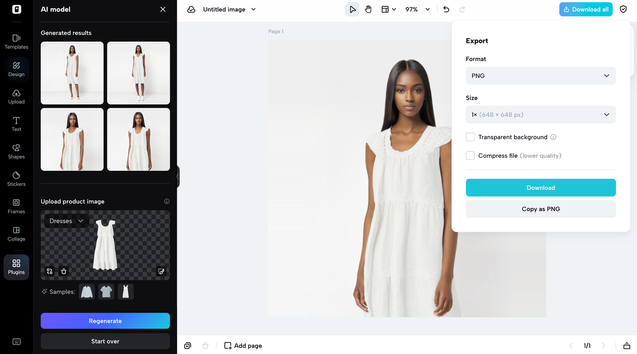 Export the final result