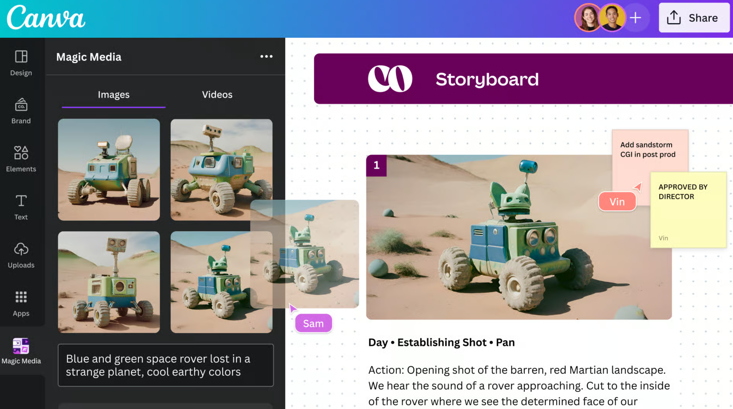 Canva Magic Media AI image generator