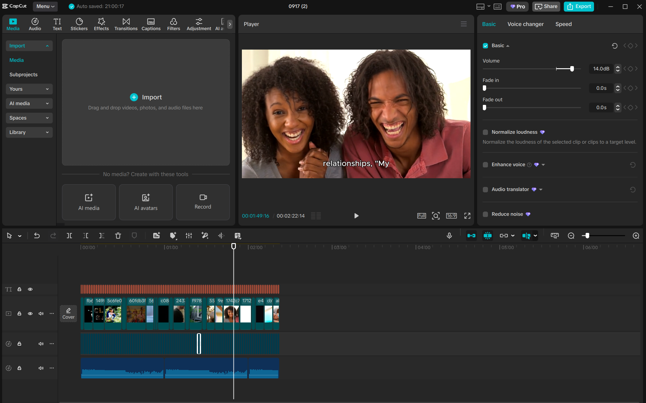 Giao diện của CapCut desktop - AI script với phần mềm tạo video