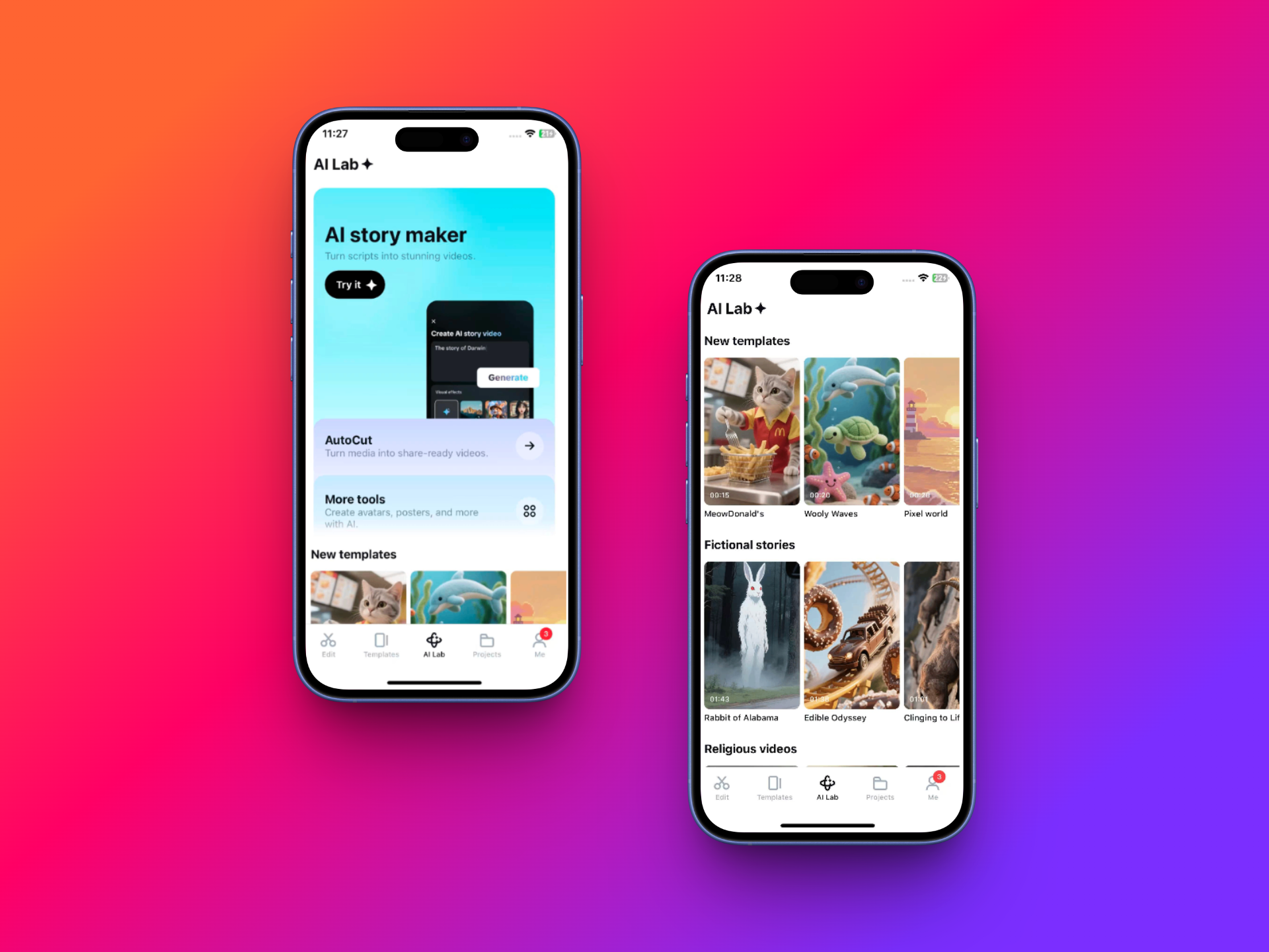 Select the AI Lab option from your CapCut App dashboard