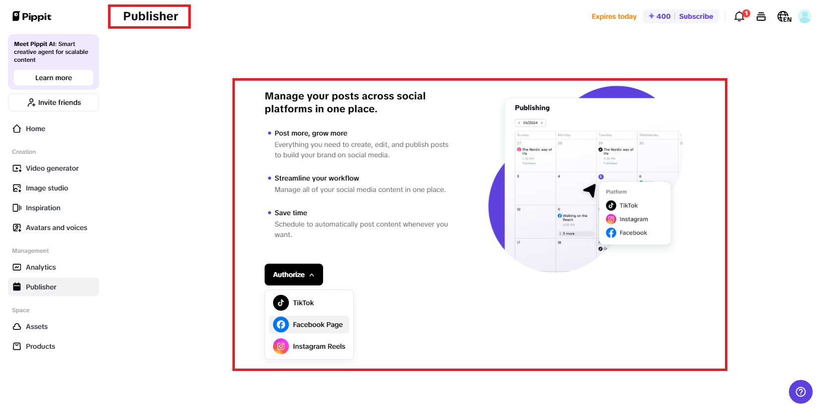 Upload your marketing content