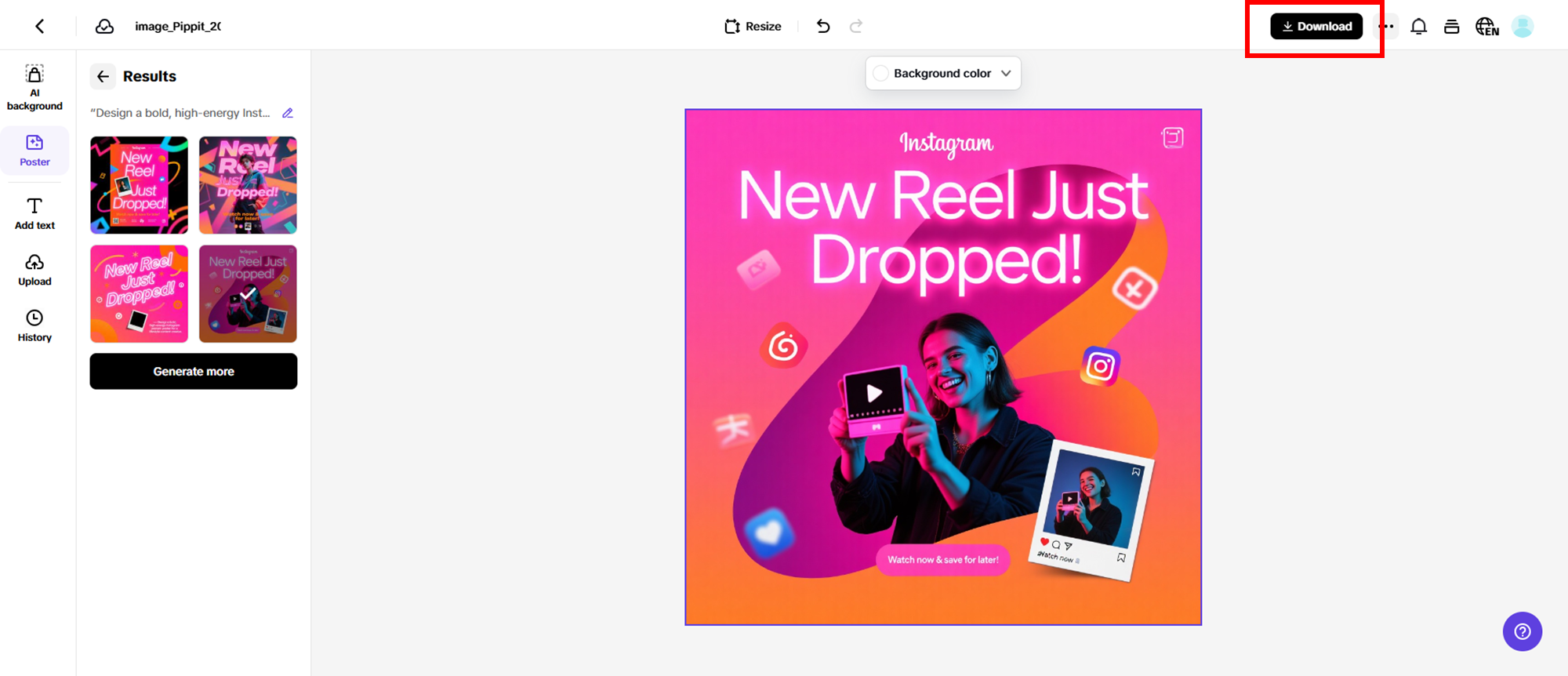 Export your poster