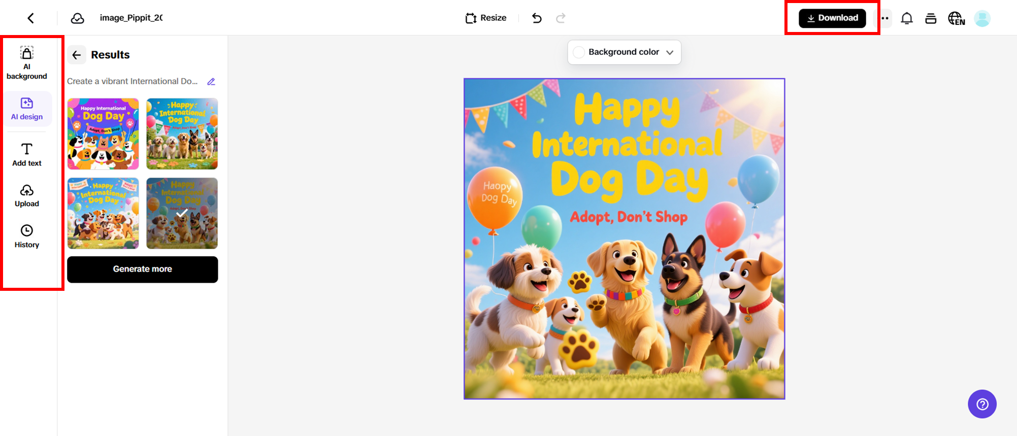 Edit, customize, and download