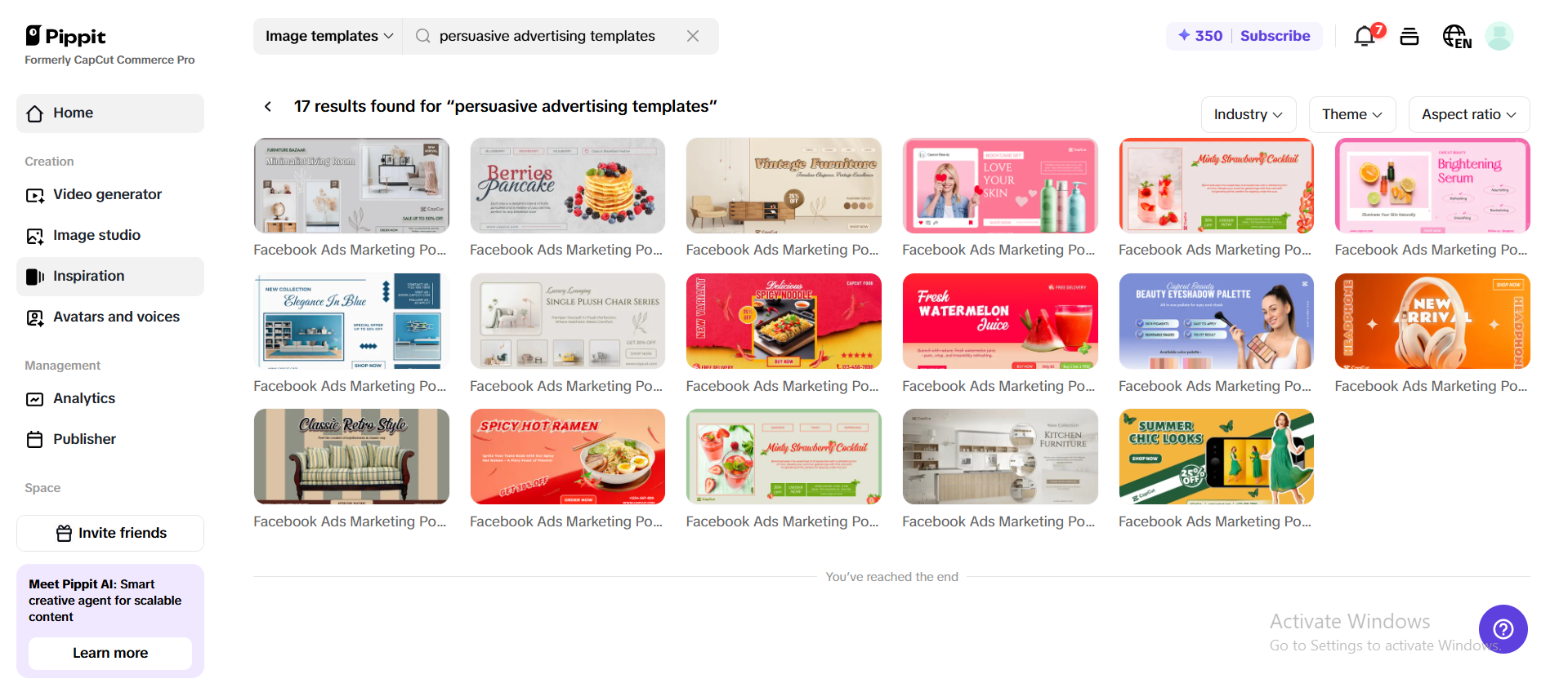 Customizable persuasive advertising templates
