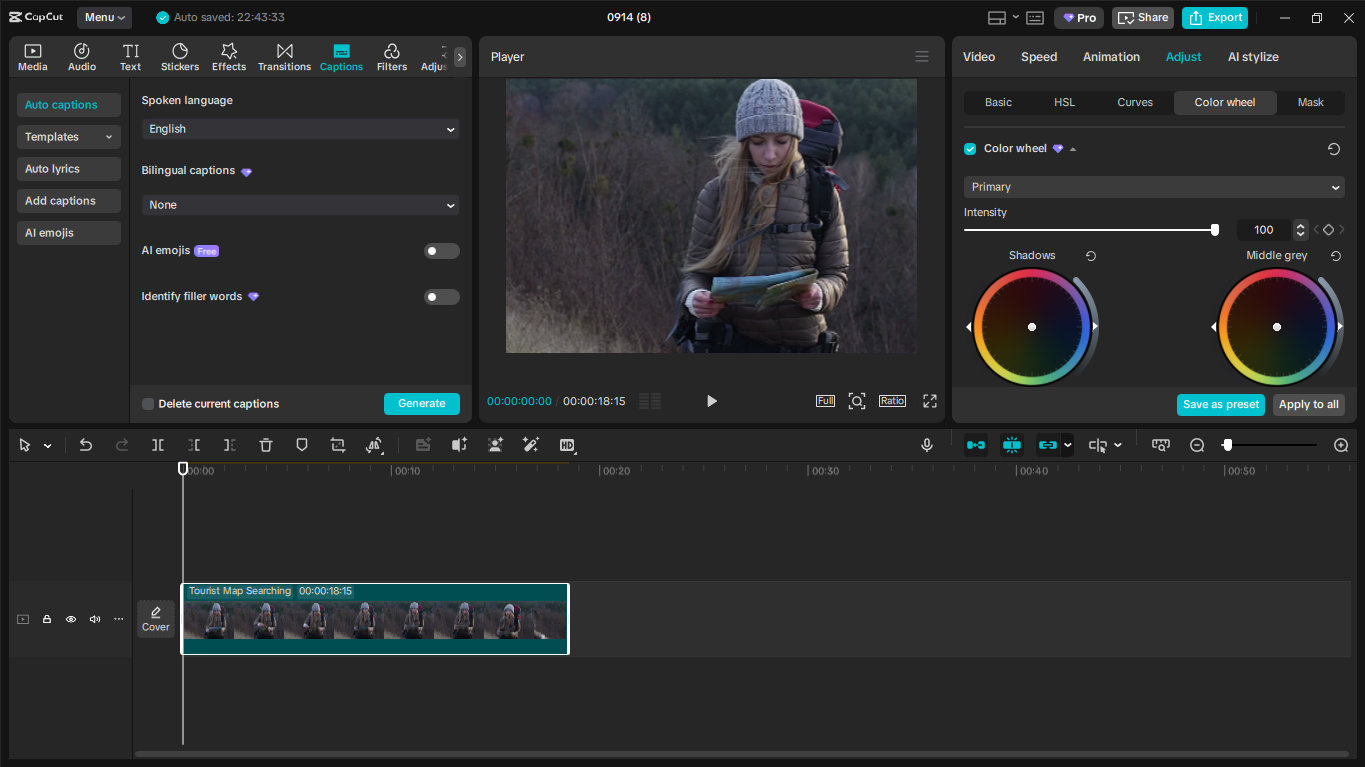 Antarmuka editor video desktop CapCut - alat terbaik untuk mengedit video Anda