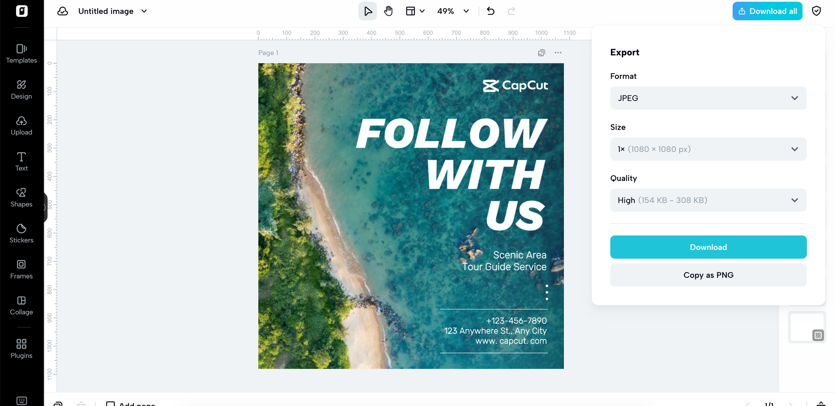Export your finished thumbnail