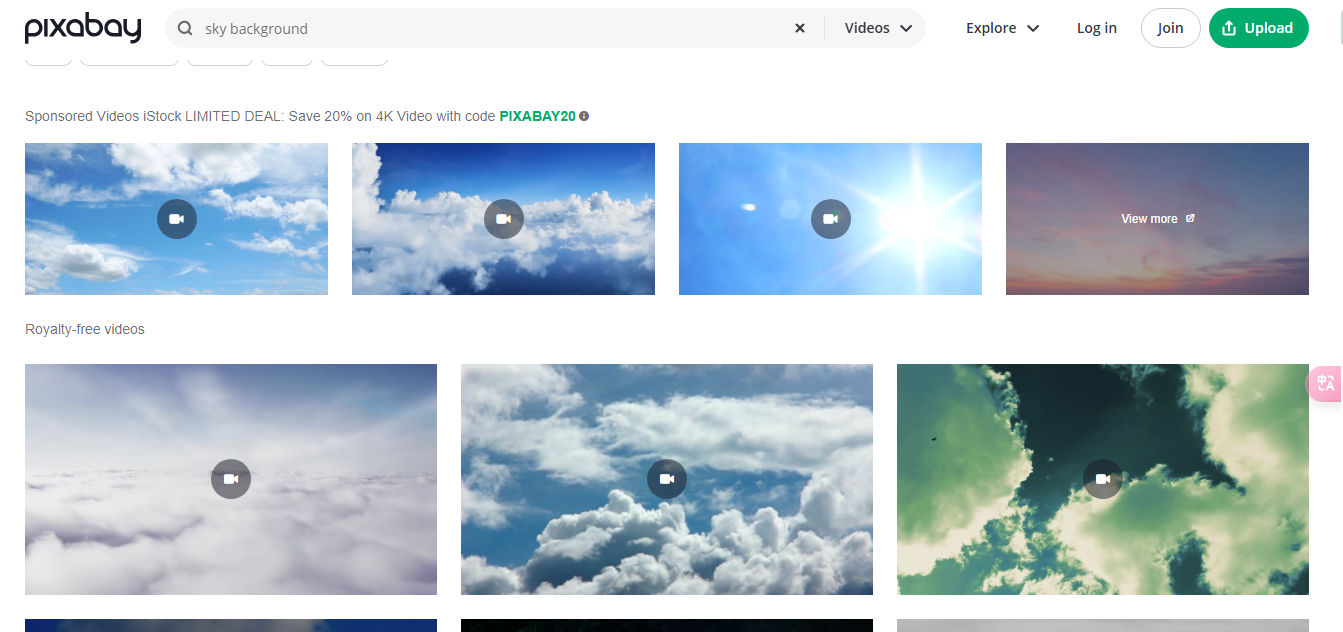 Background videos on Pixabay