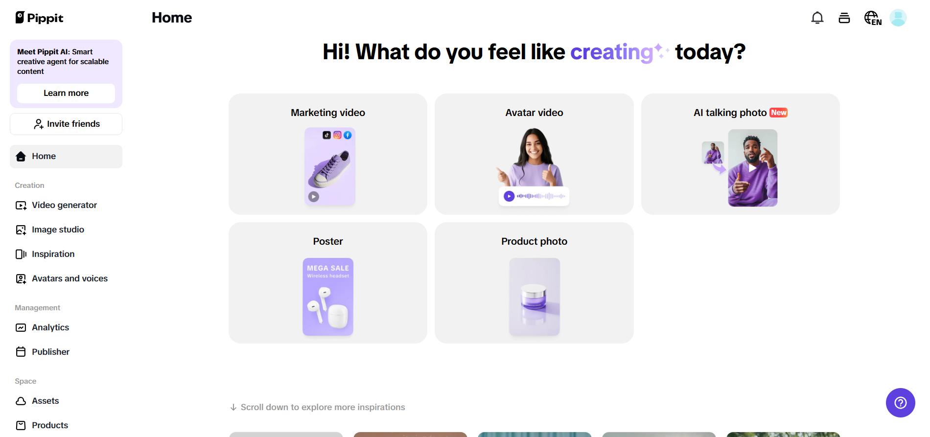 Pippit homepage