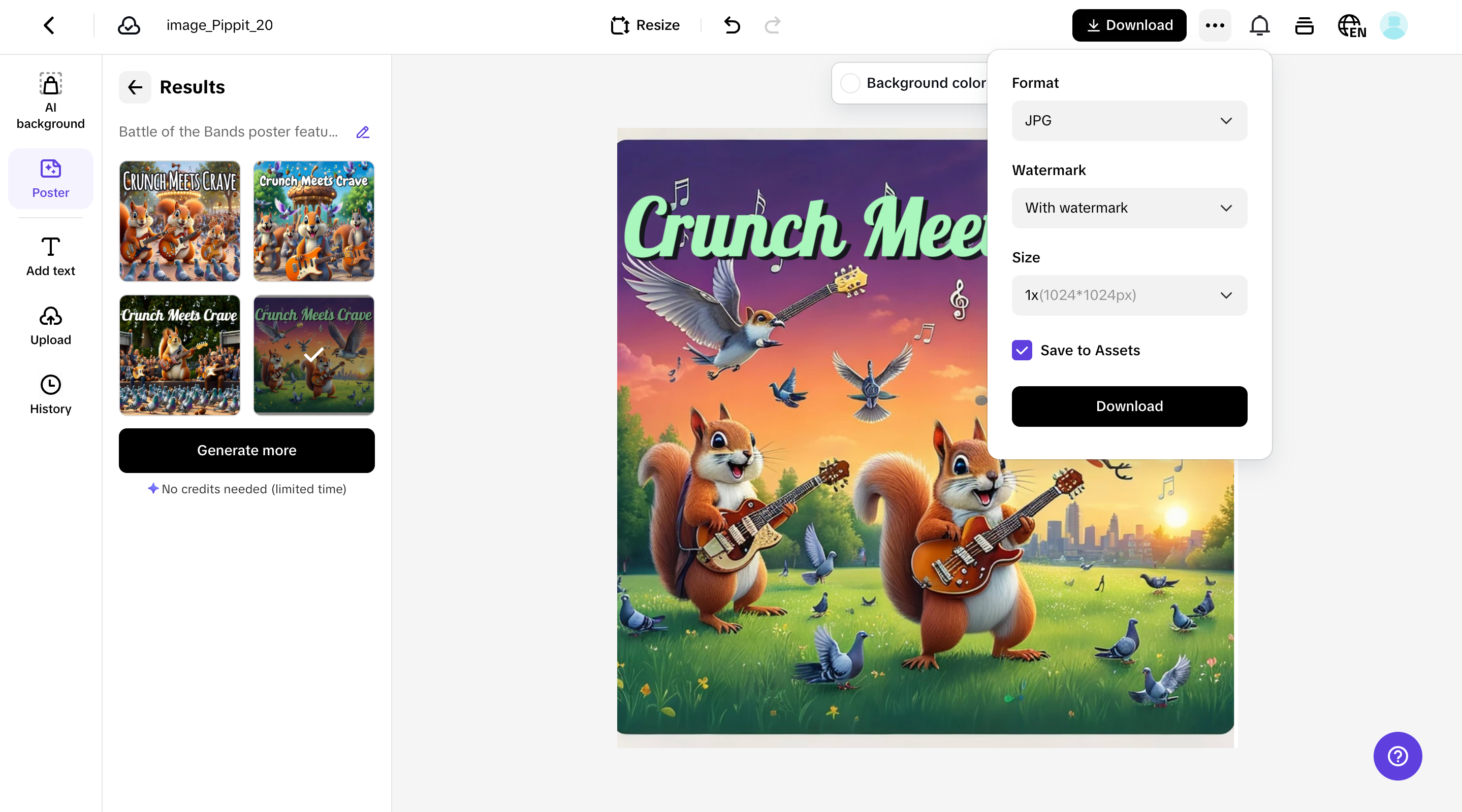 Finalize and export your poster