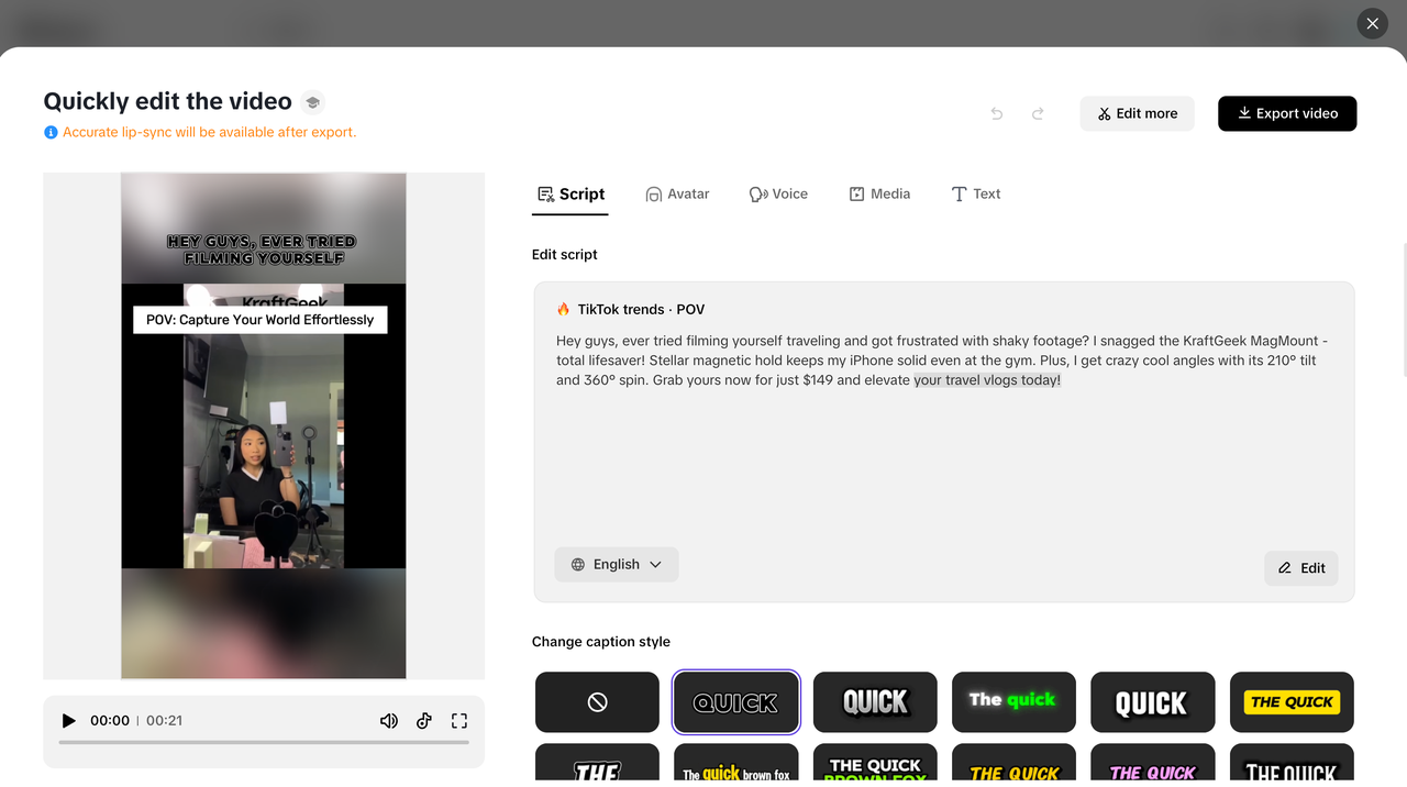 Edit and refine your video