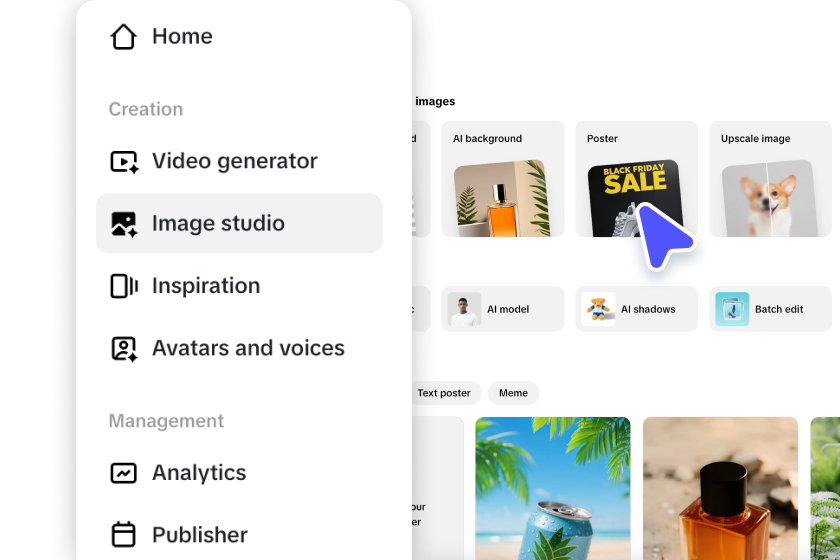 Access Poster feature and enter prompts