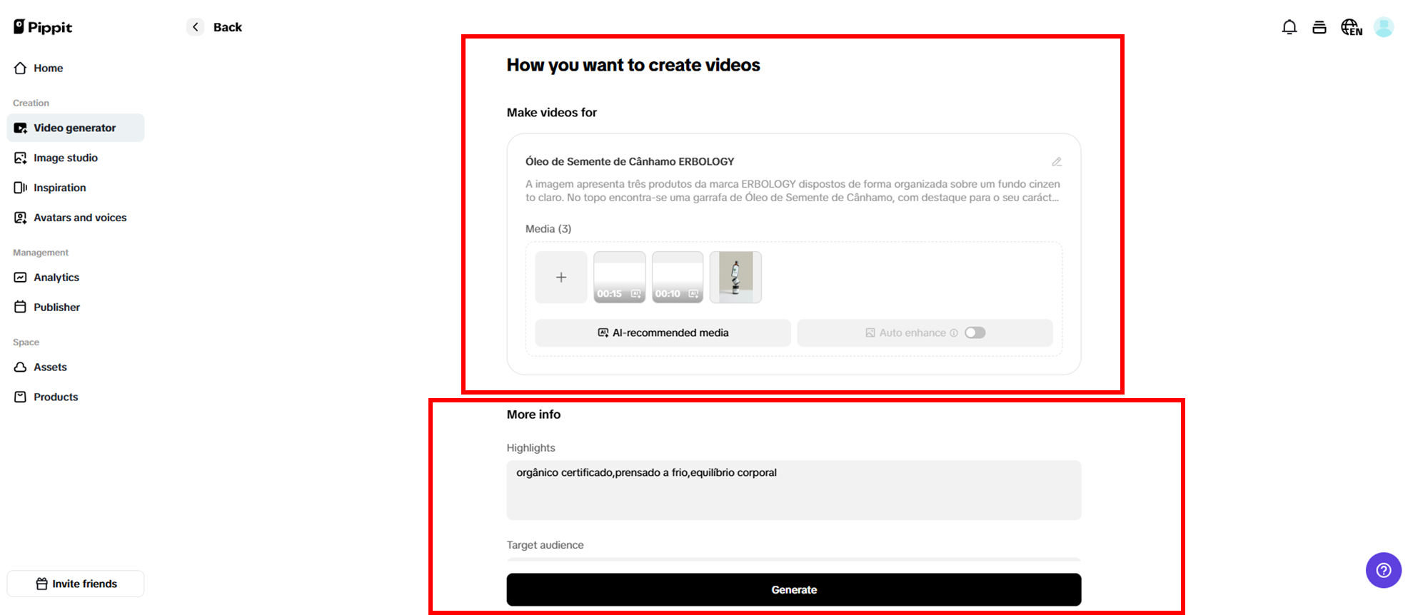 Generate your creative video