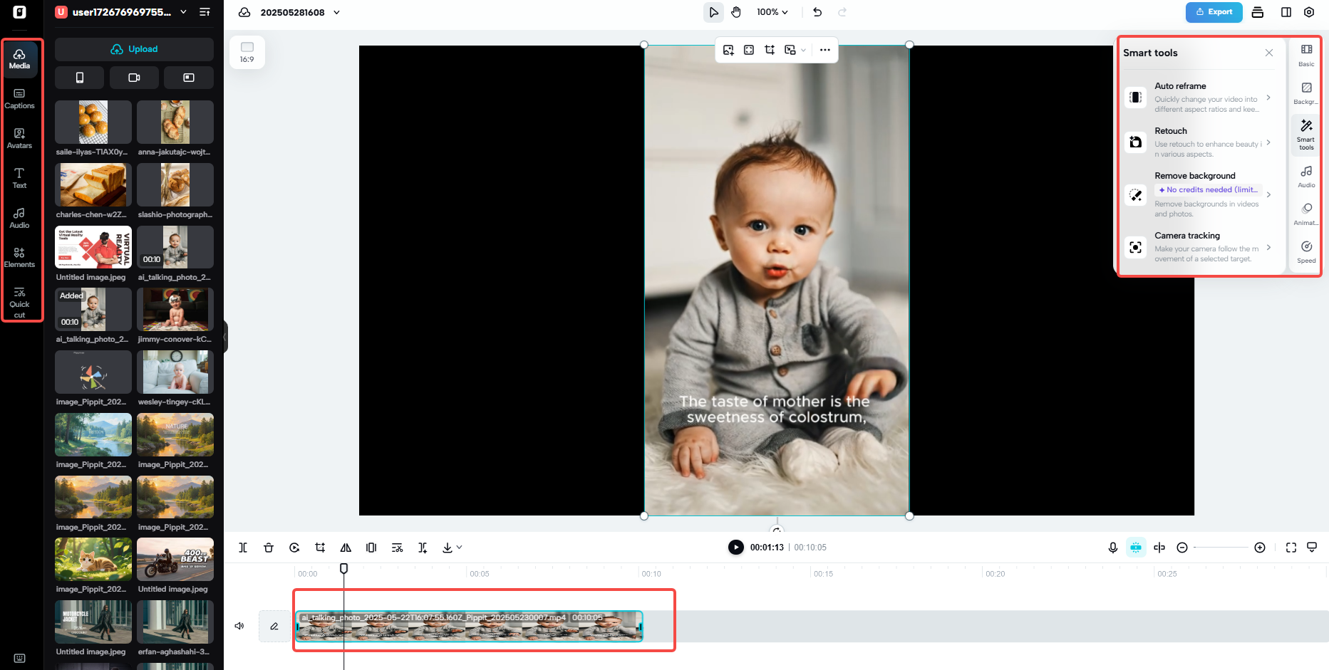 Edit or backward your video