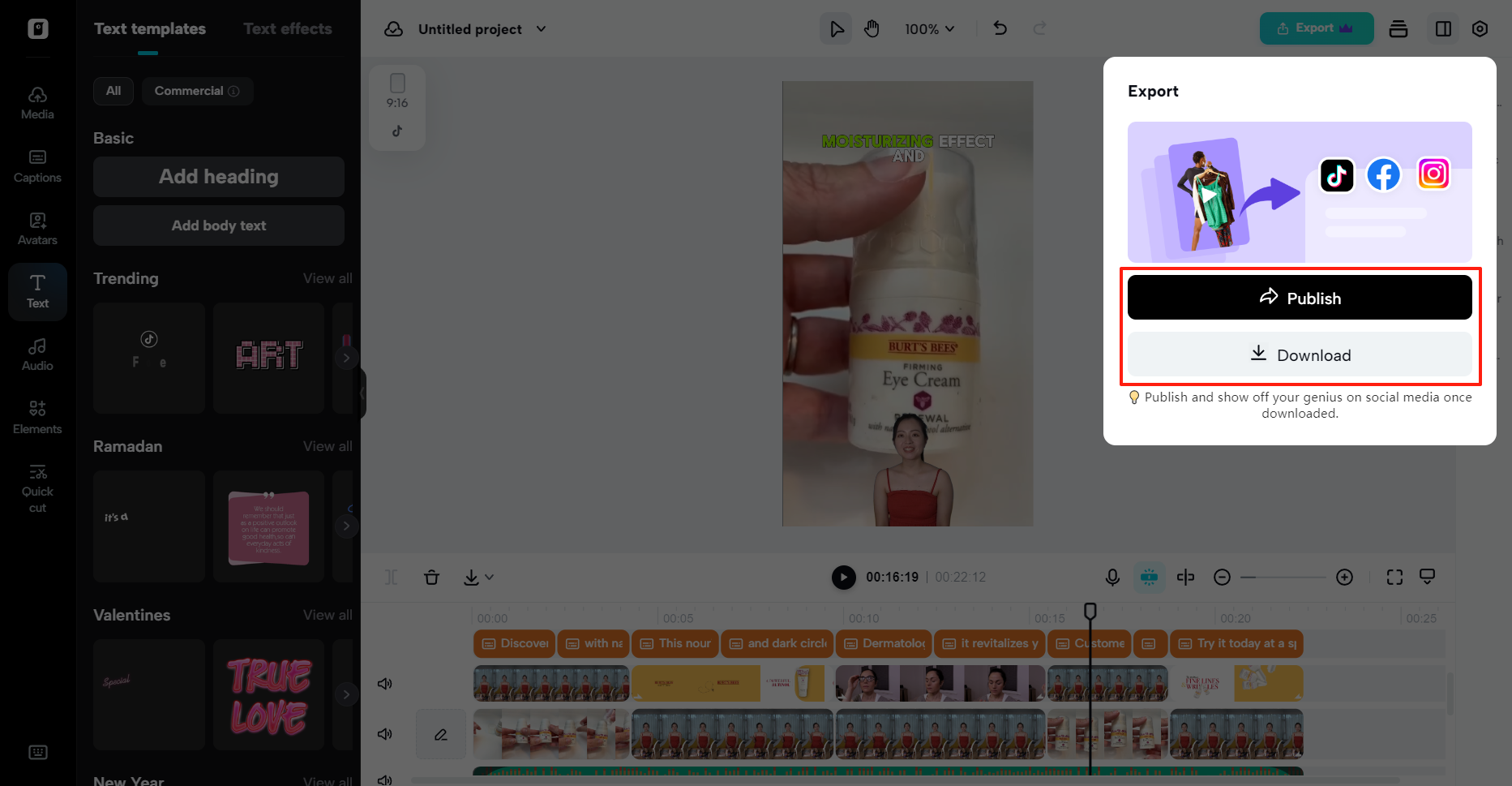 Export your video