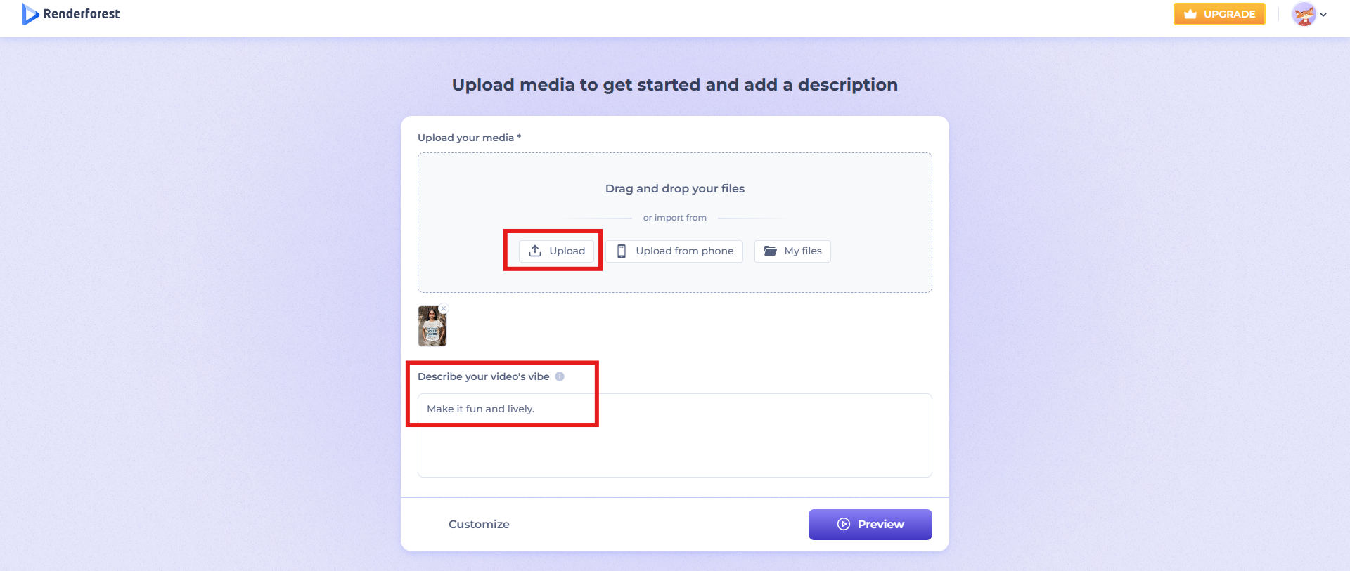 Upload a file