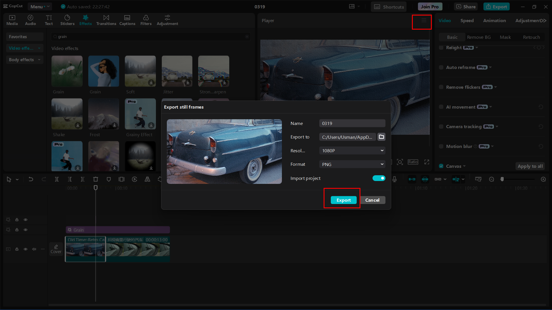 Exportar ou compartilhar a mídia com o editor de desktop CapCut