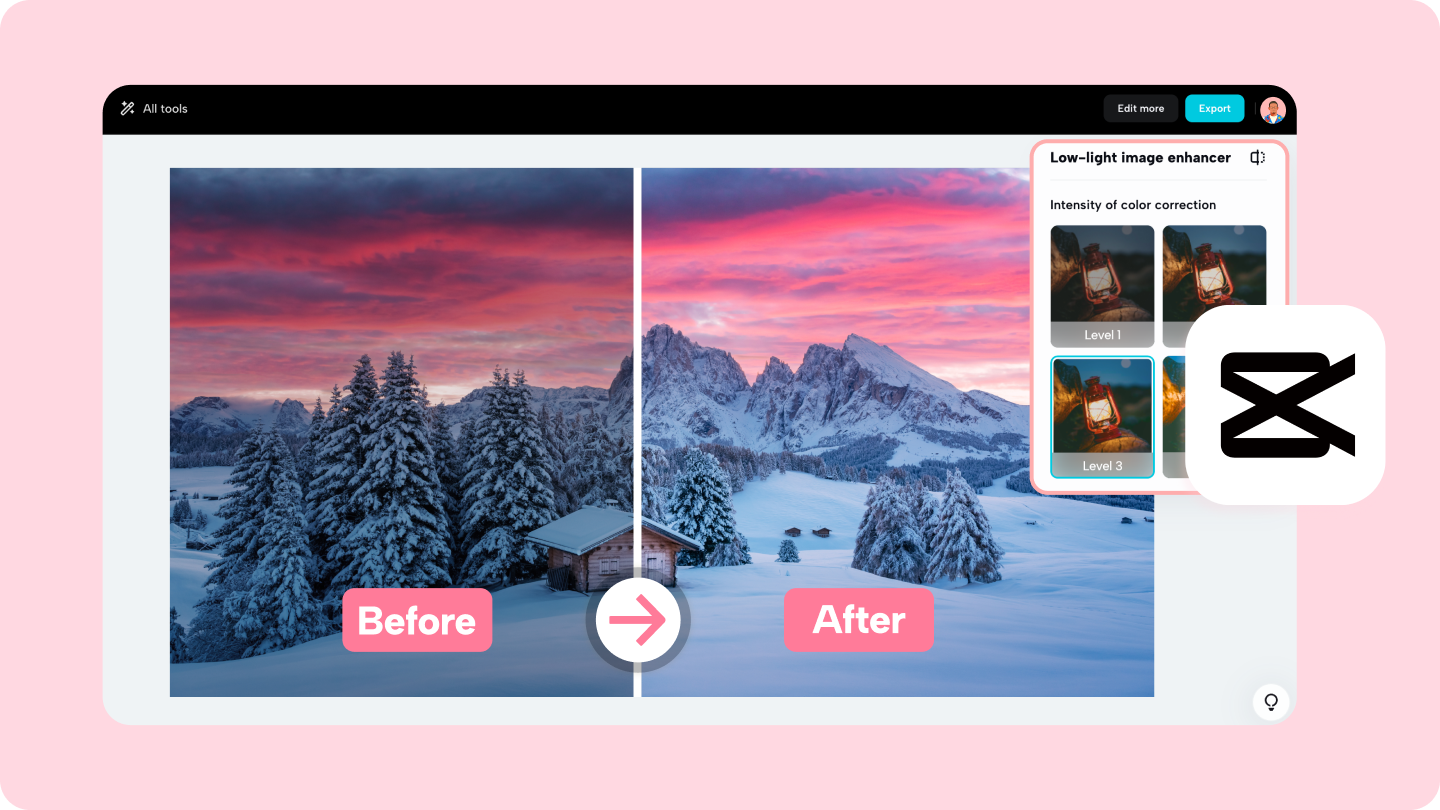ai image for low light enhancement