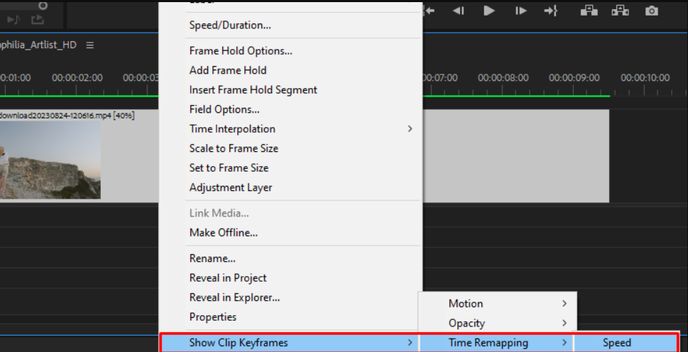 Creating a speed ramp with time ramping