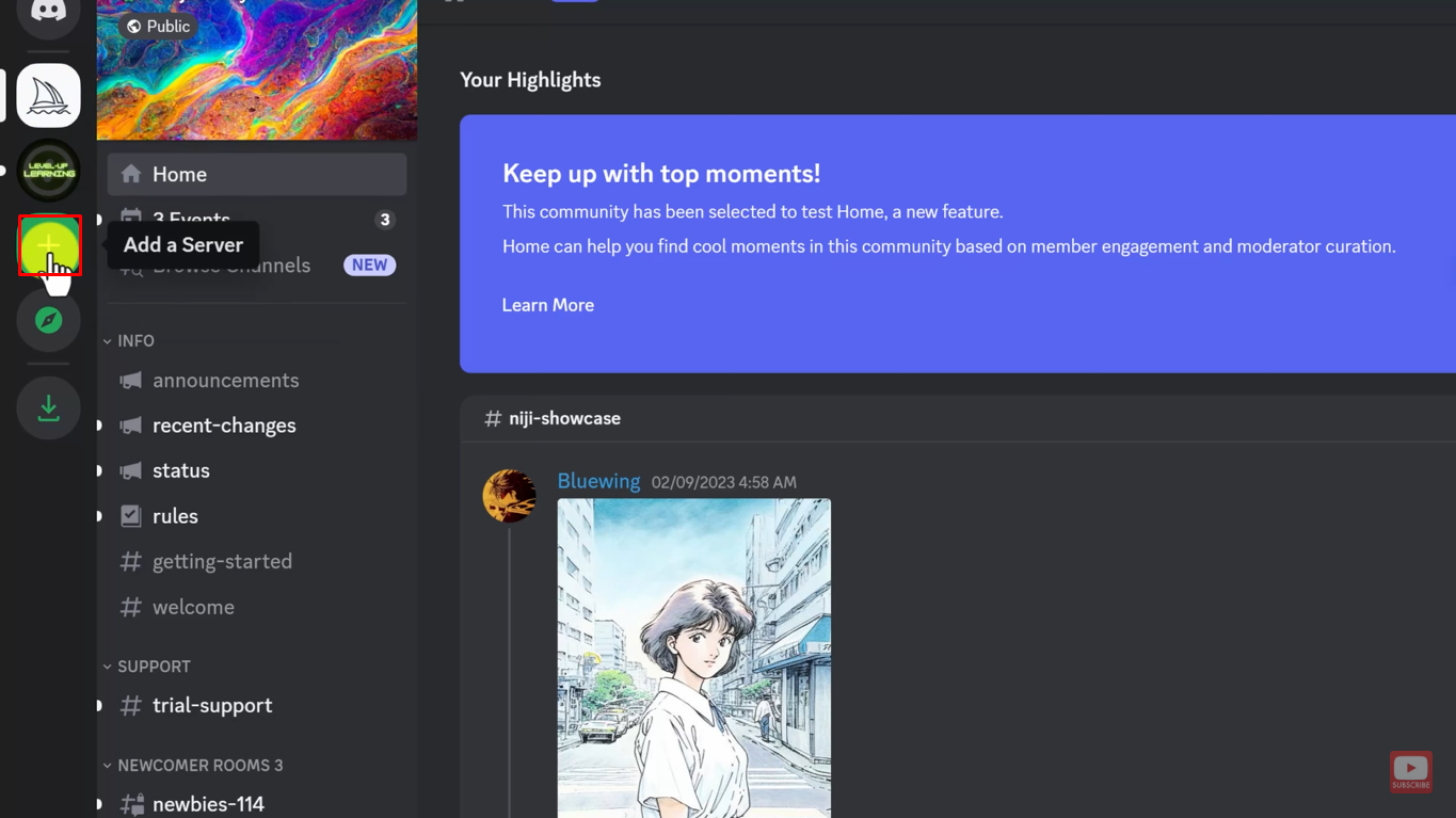 Midjourney sunucusunu Discord hesabına ekleme