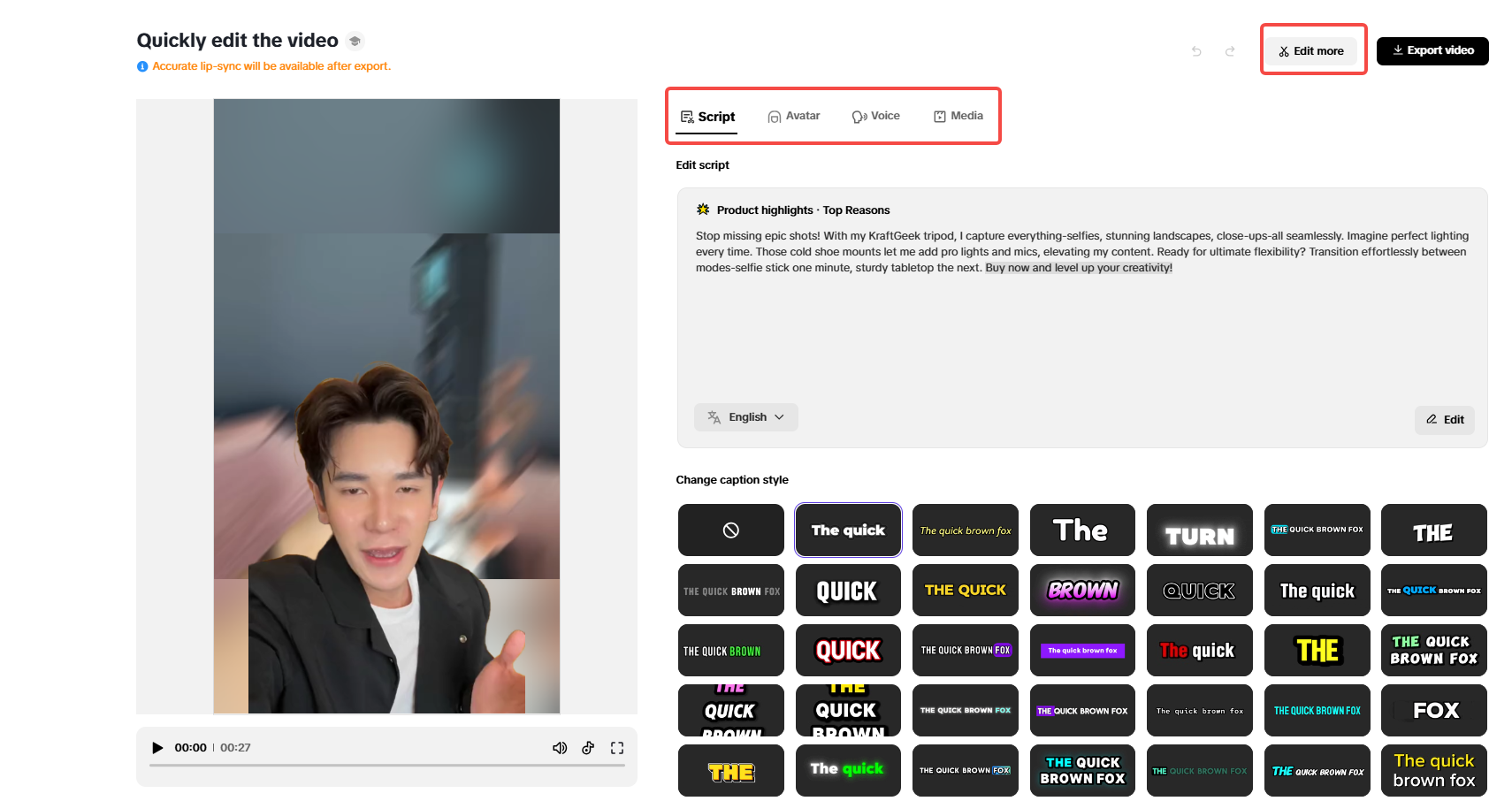 Finalize your video