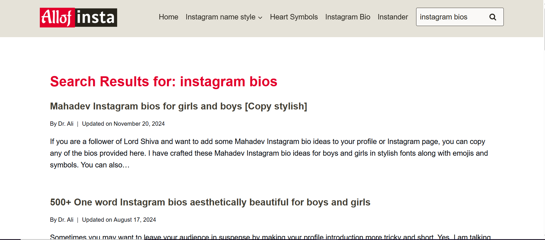 Allofinsta with Instagram bio ideas for musicians