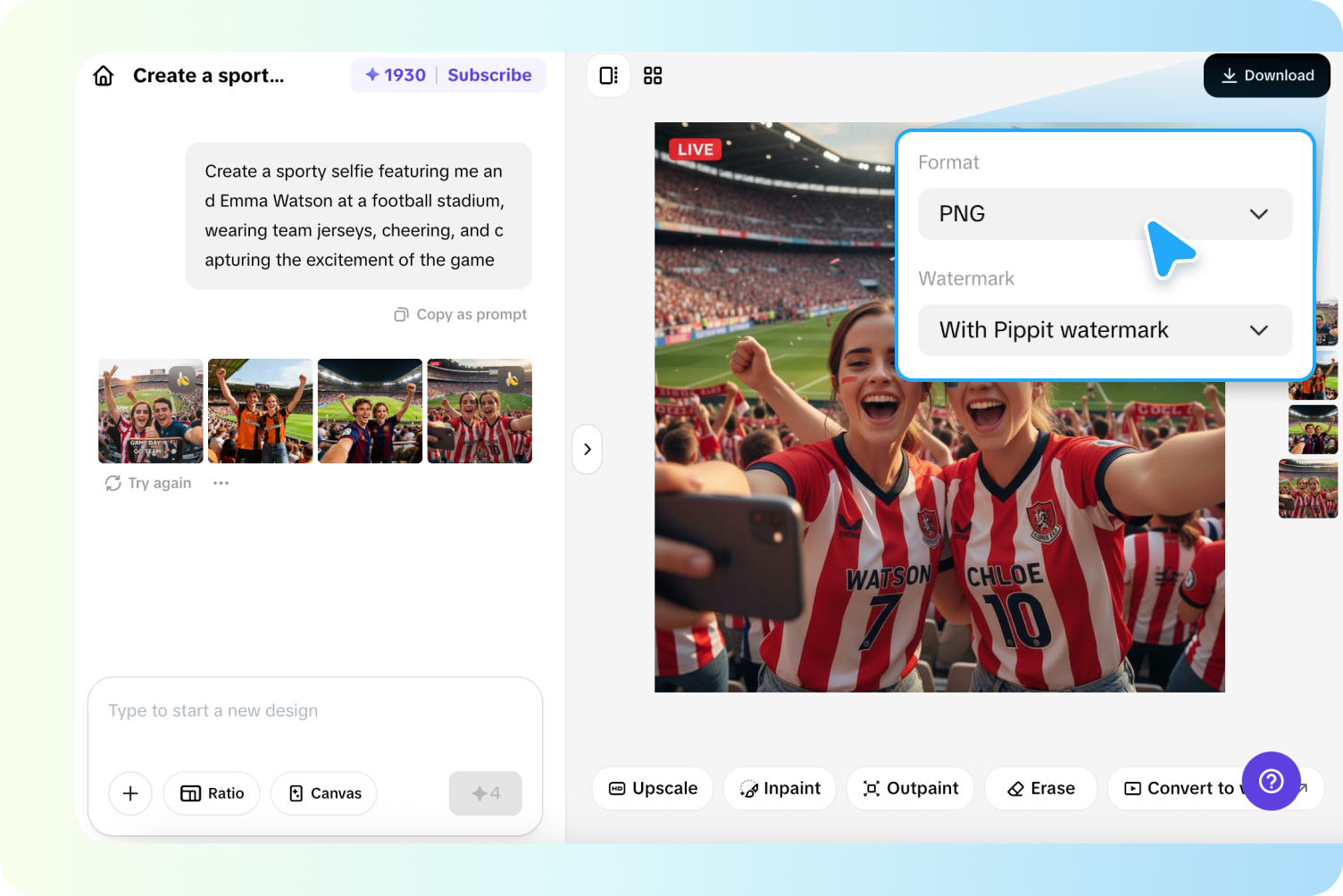 Exporting selfie with celebrity