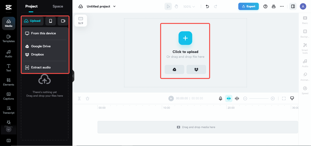 Various upload options