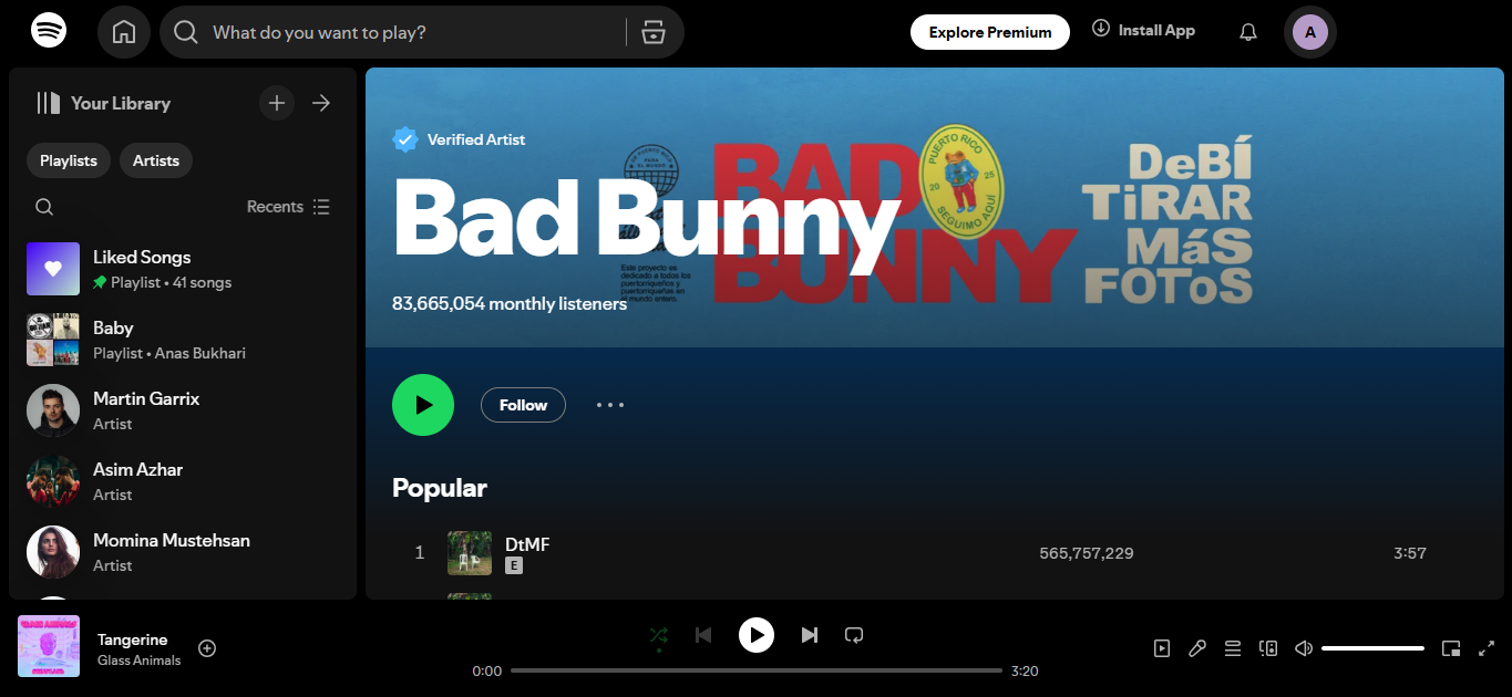 Bad Bunny - Einer der 500 besten Spotify-Künstler