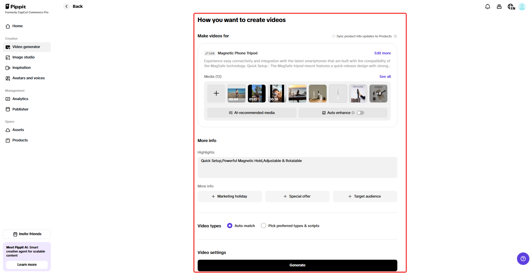Personalized video settings