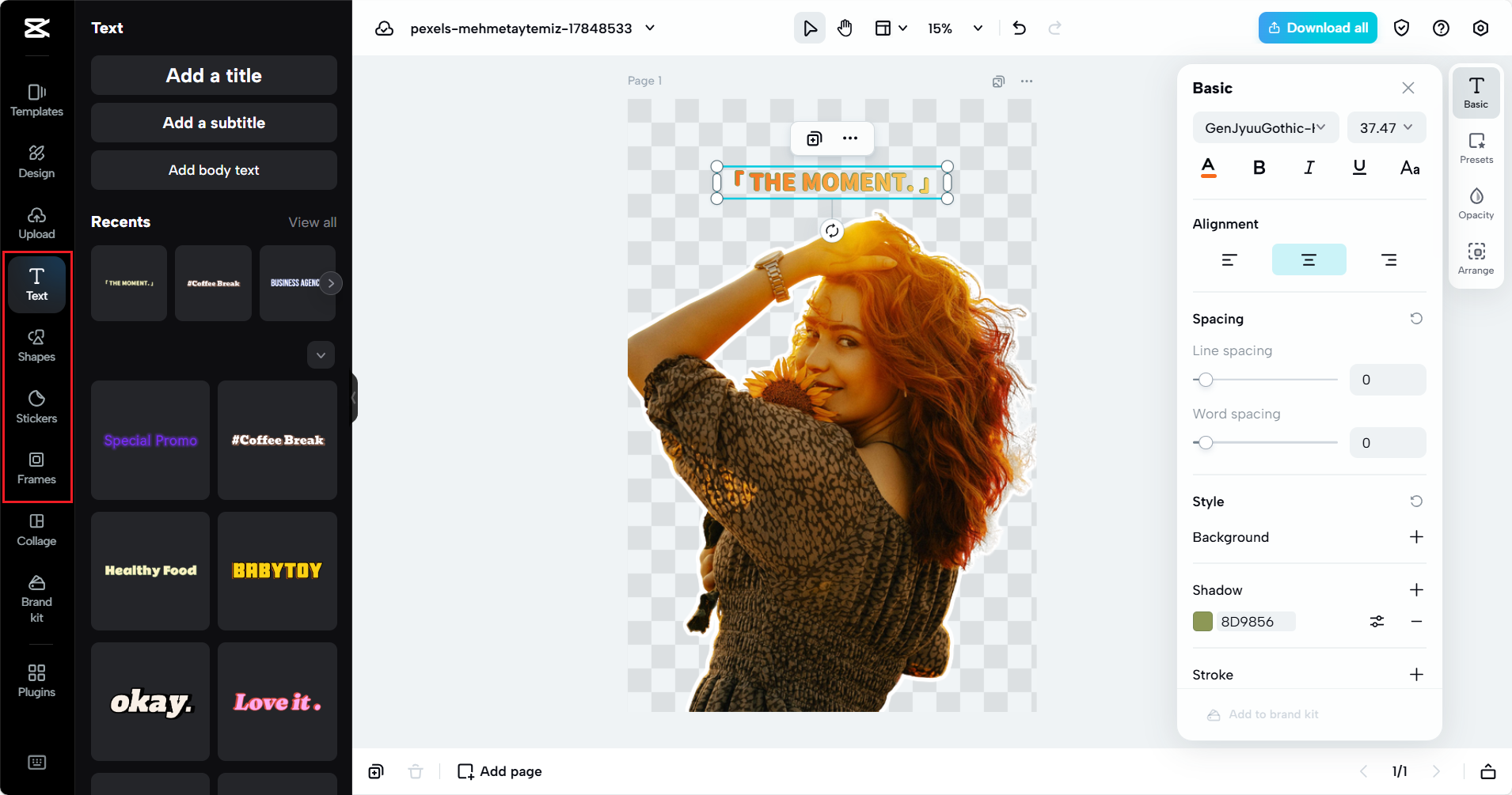 Customize your image after removing the background