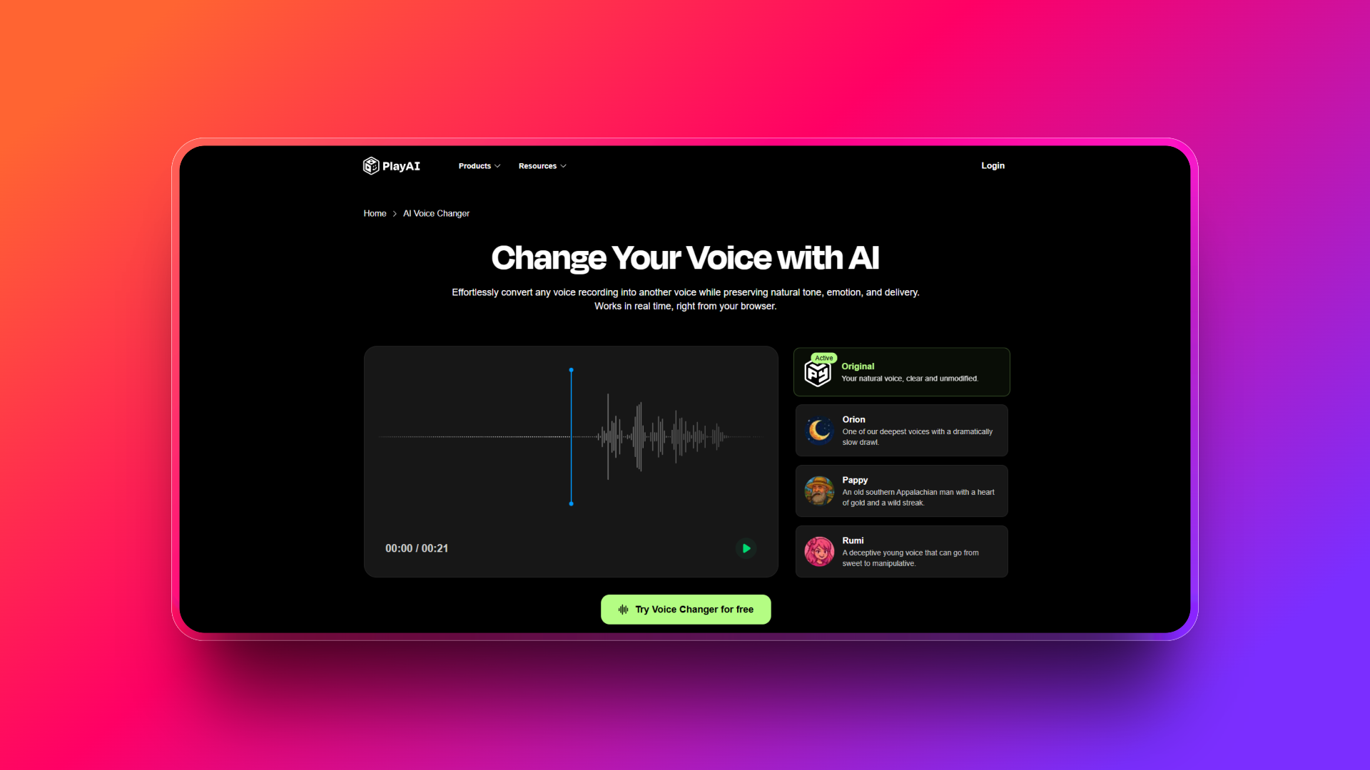 Modificateur de voix en temps réel par Play.ht