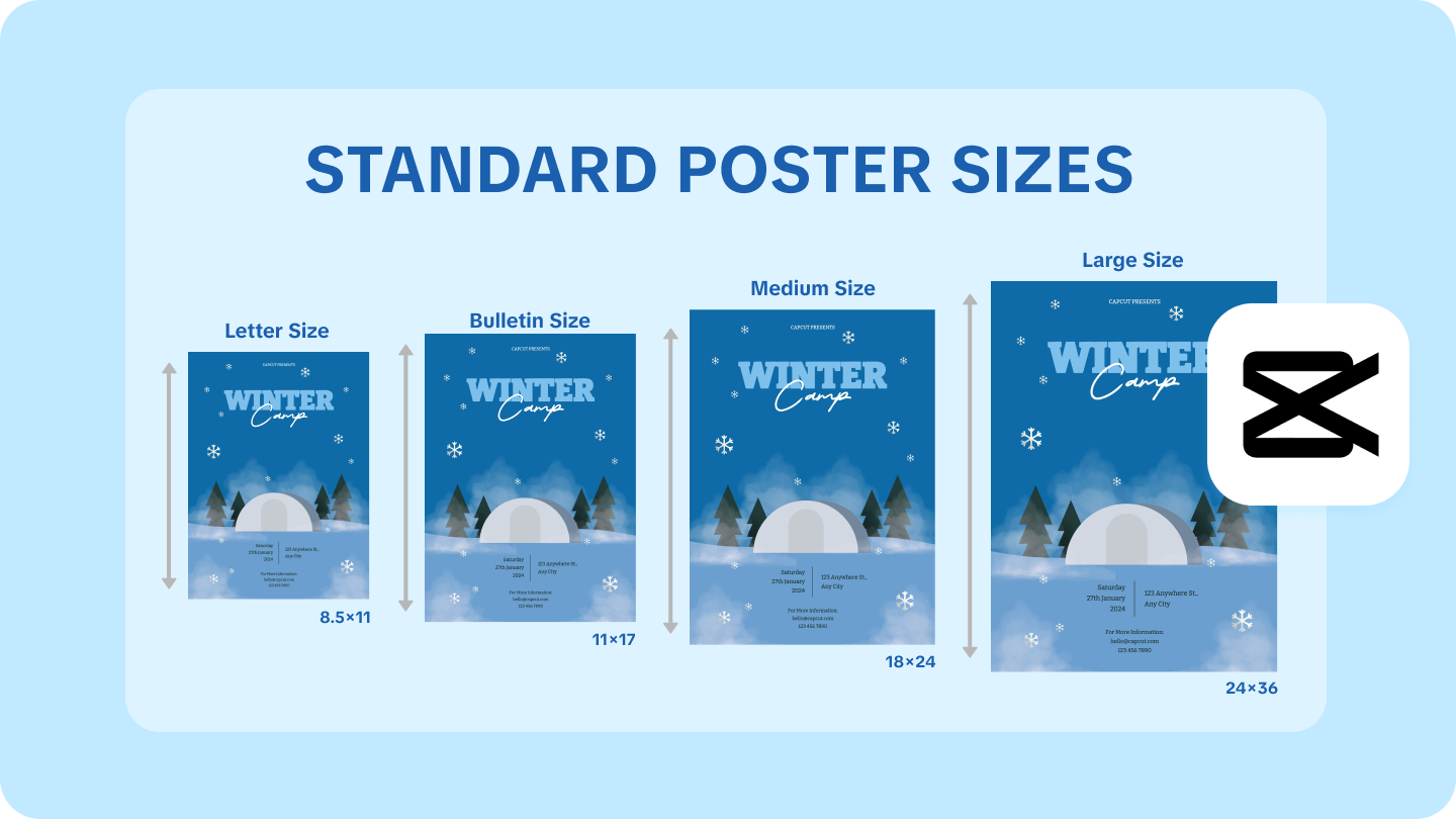 taille standard de l'affiche