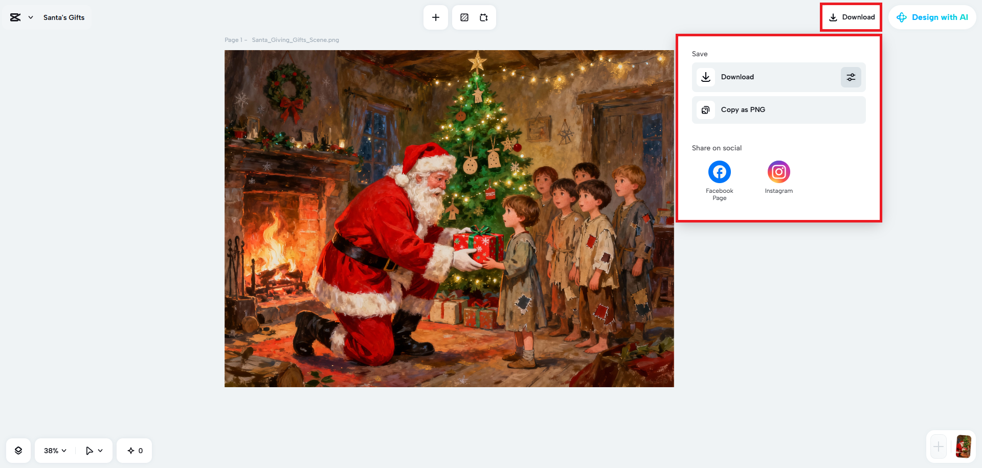 Download your AI Santa photo