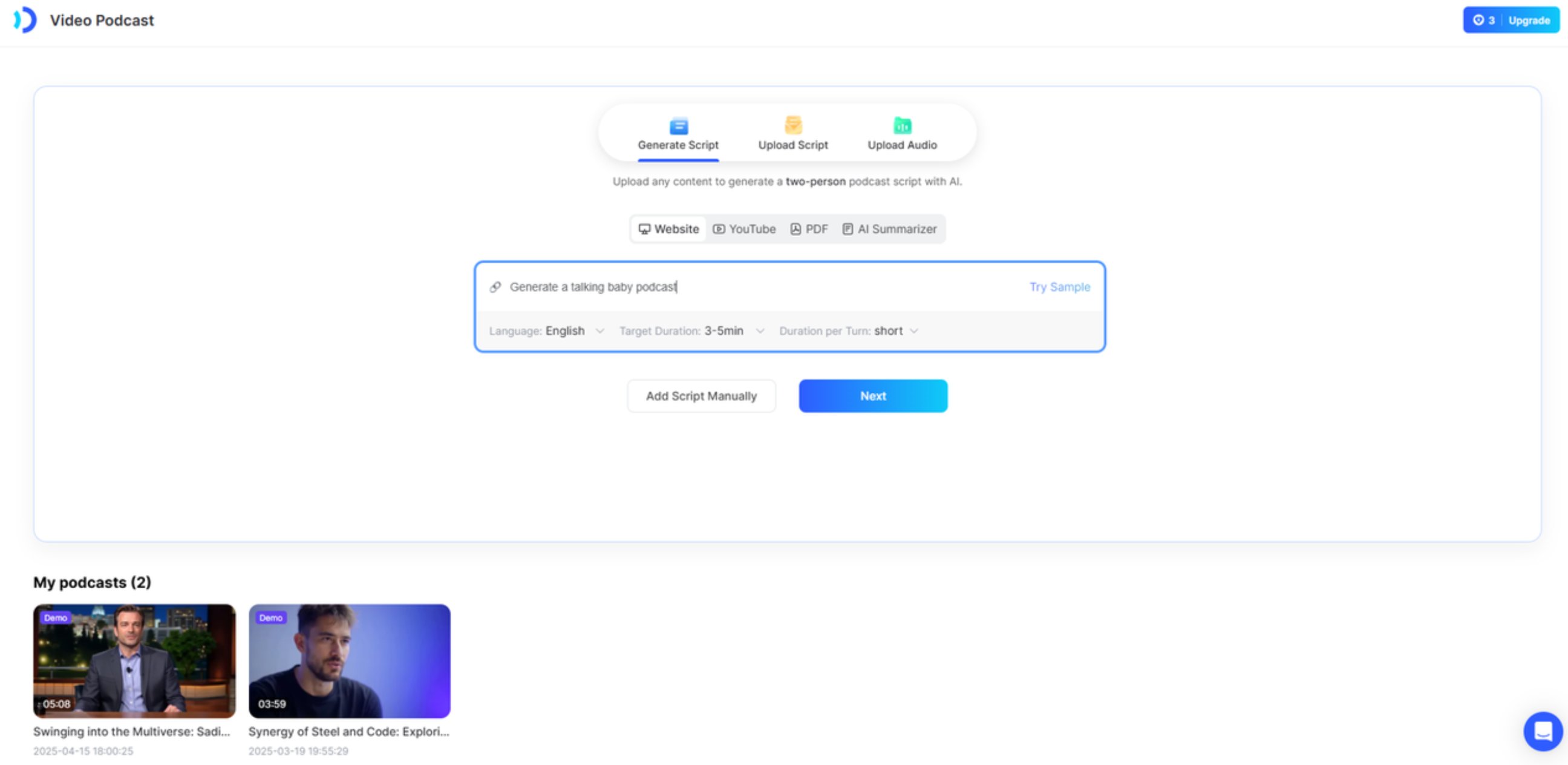 Interface do JoggAI - uma ferramenta ideal para criar IA influenciador