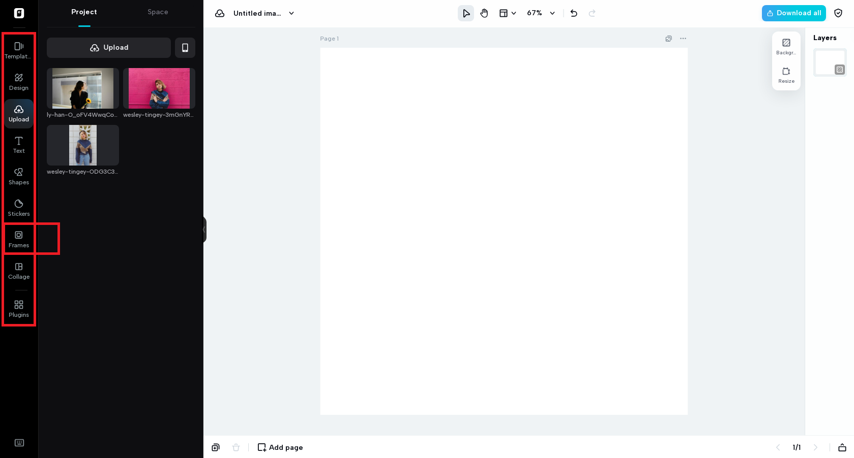 Select the Frame option