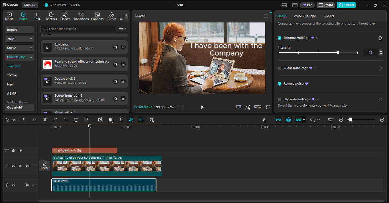 Main interface of the CapCut desktop video editor