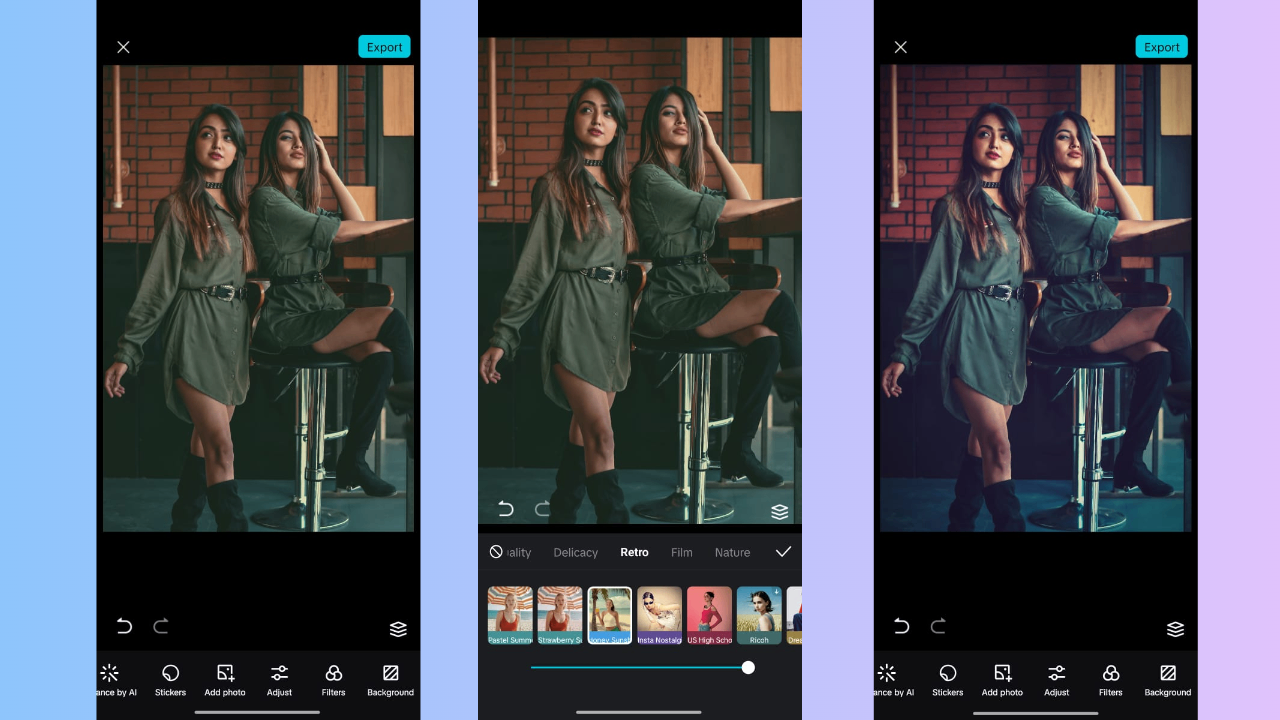CapCut App - Best photo filters for iPhone