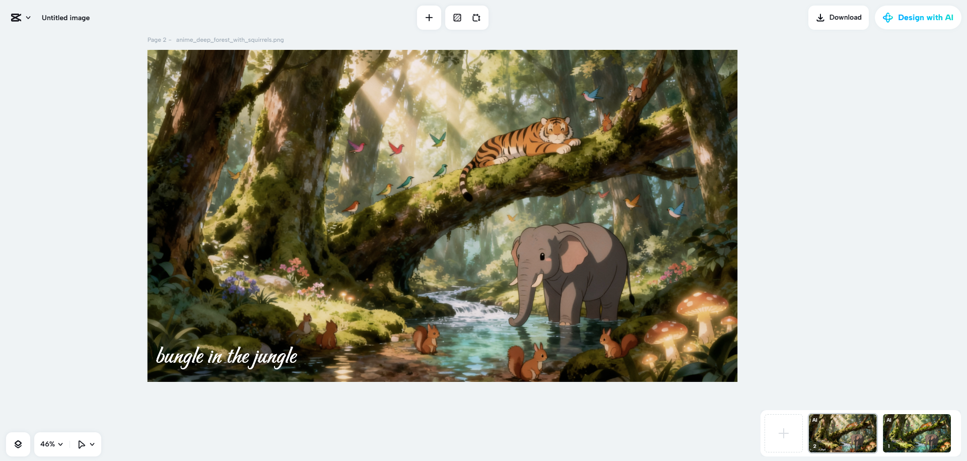 CapCut Web's AI design feature in action