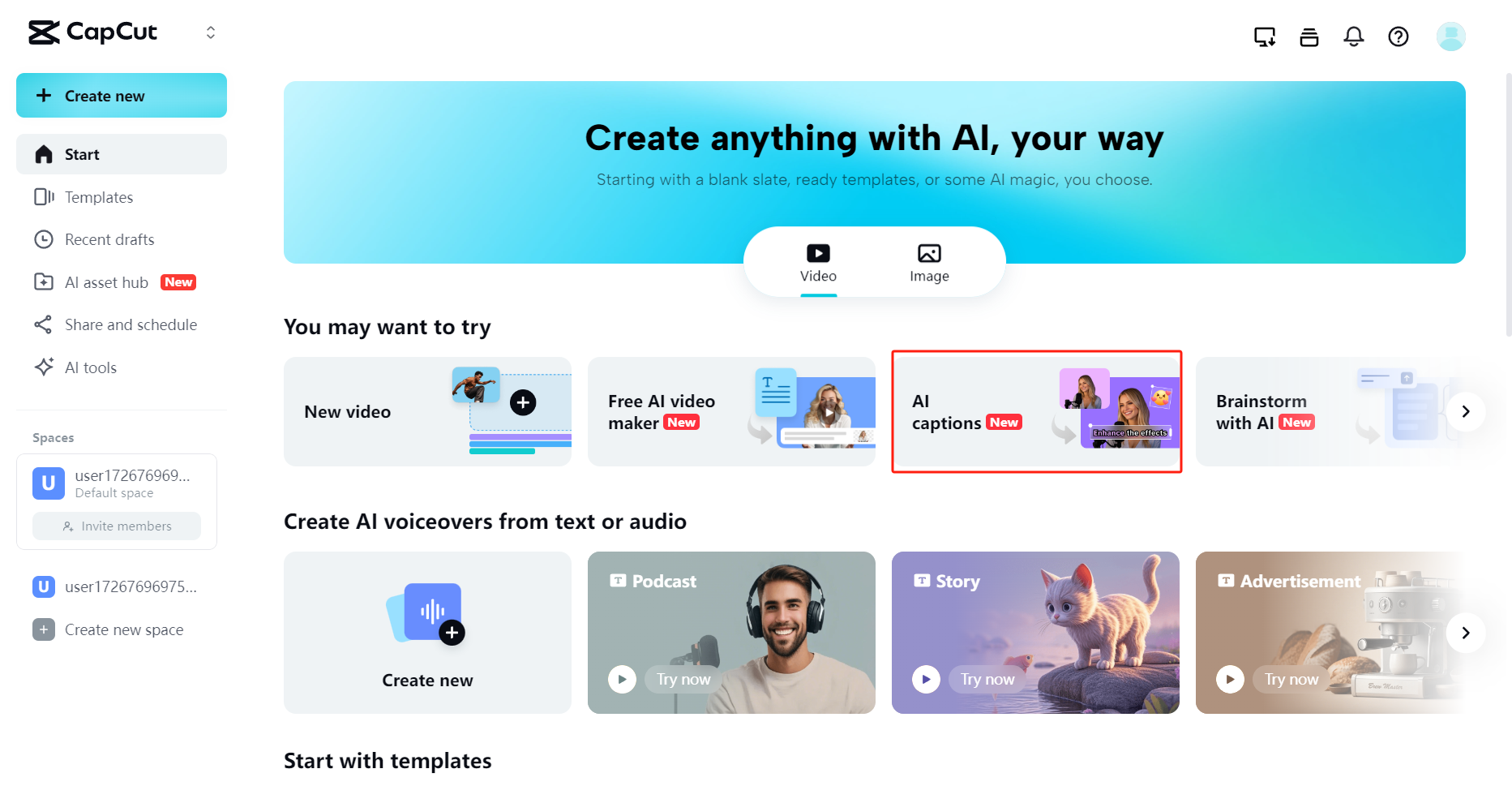 Choose AI captions
