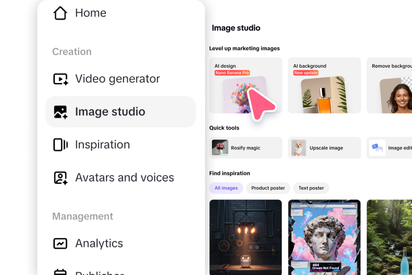 Navigate to the "AI design" section