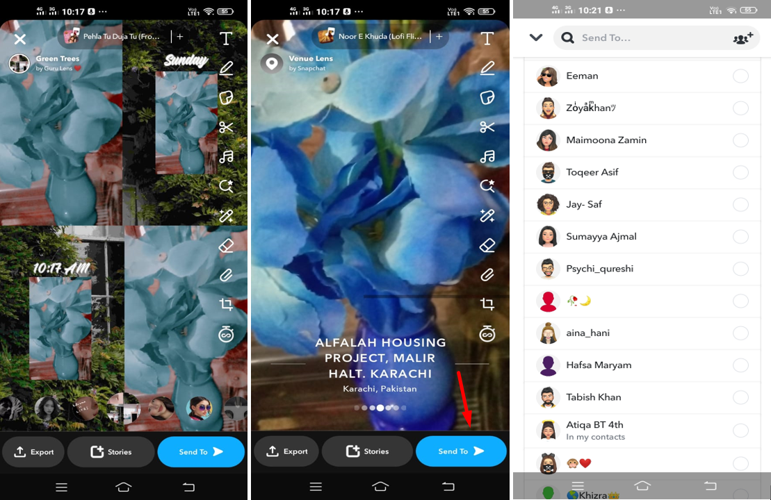 Image showing how to add location on Snapchat Streak