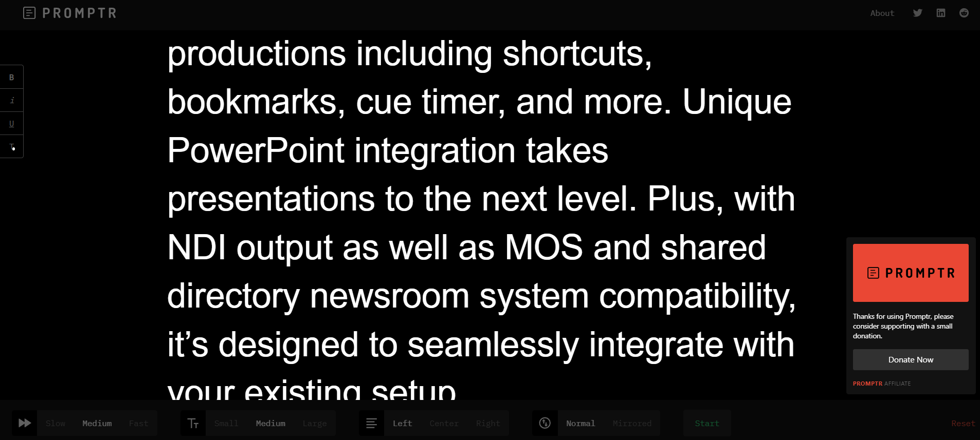 Promptr interface