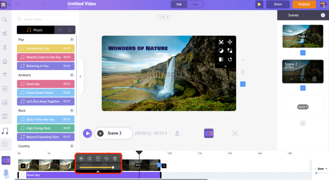 Interfaccia Animaker