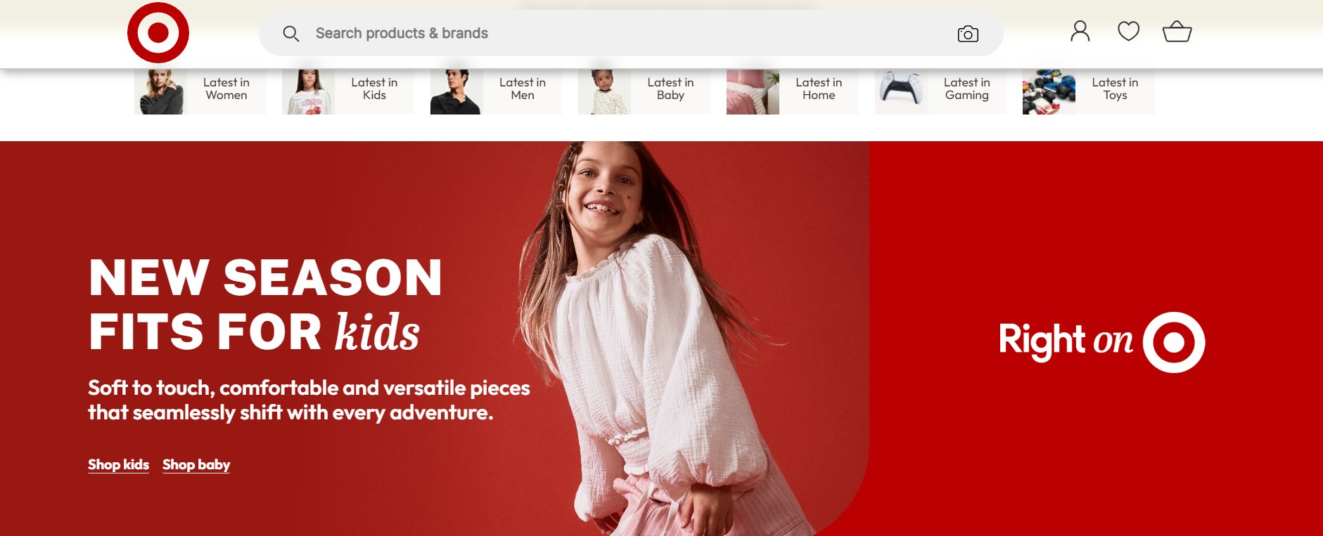 Target homepage