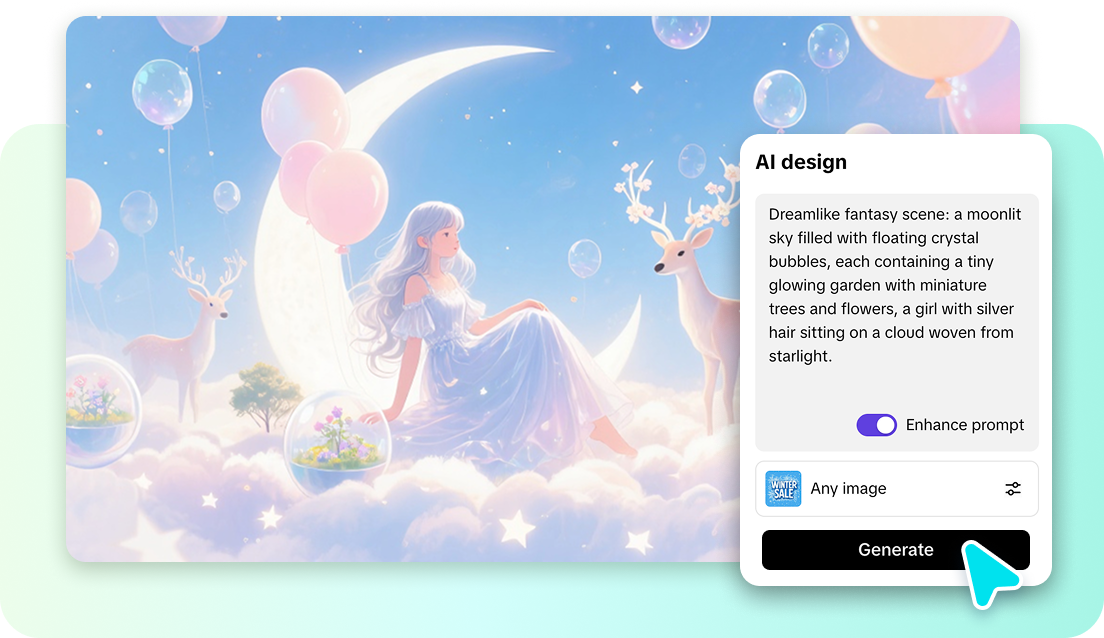 Instantly generate aesthetic visuals