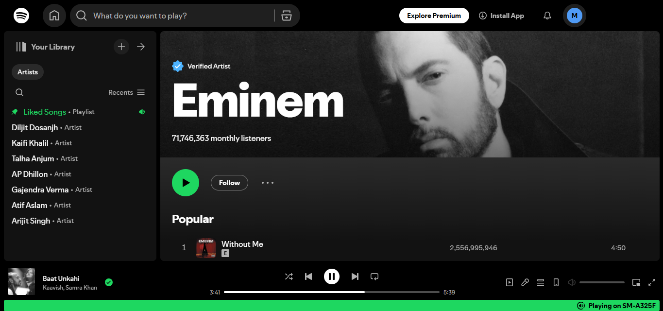 Eminem - ศิลปินที่สตรีมมากที่สุดบน Spotify เท่าที่เคยมีมา